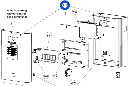 Front Cover Control Unit ME Direct Feed  